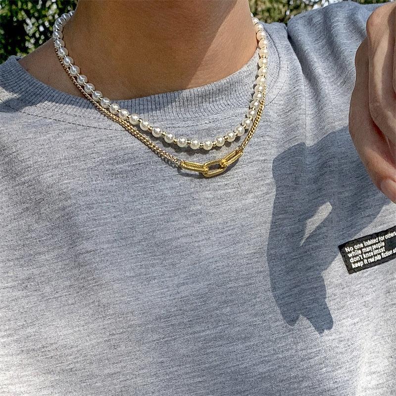 Colar Duplo de Pérola "Chainz" Outerkings® - Outerkings